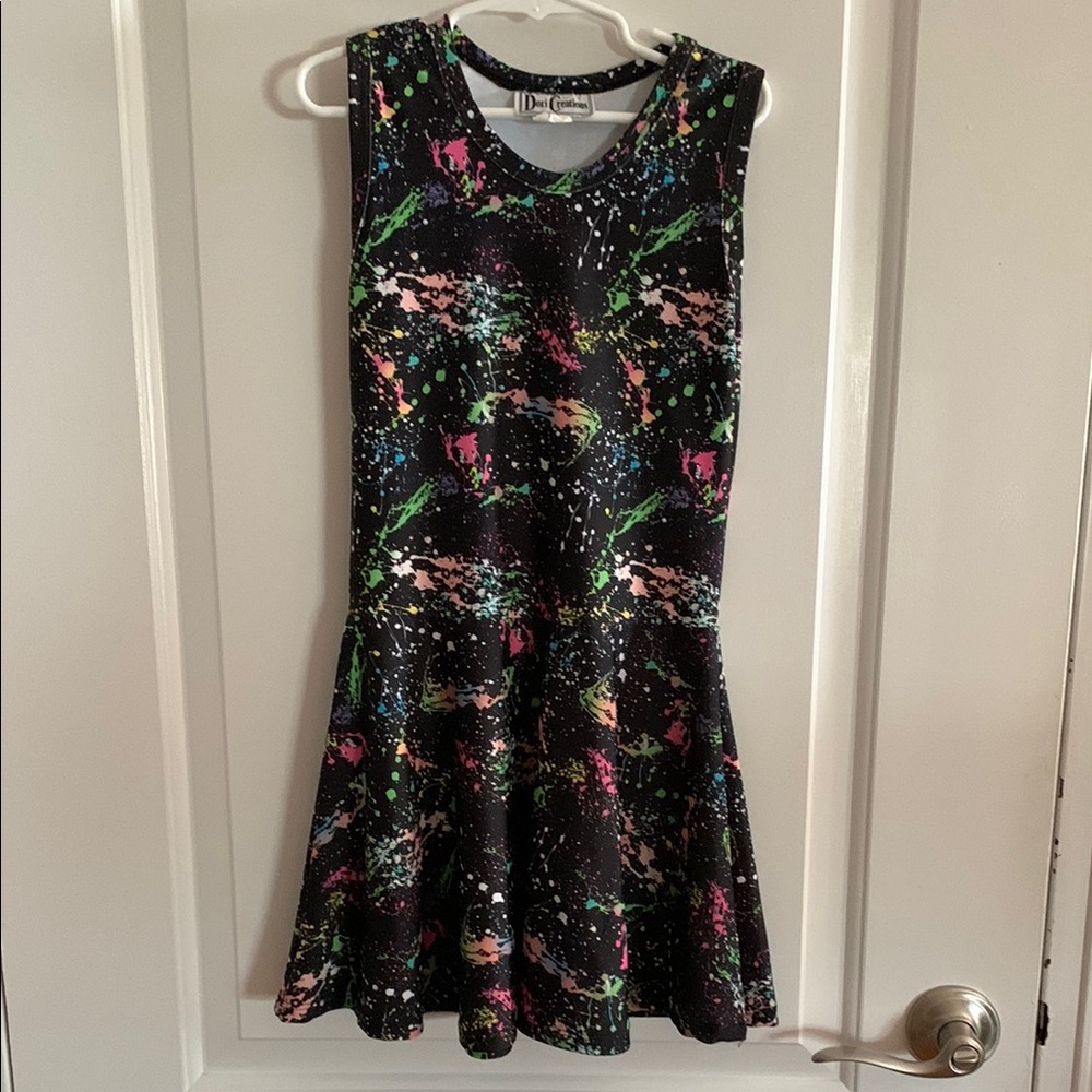 Dori Creations Pink and Blue Fit and Flare Sleeveless Dress